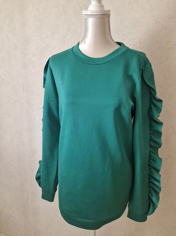 Pull vert manches volants SuperMom