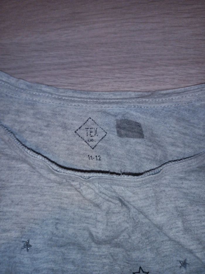 Haut de pyjama fille manches longues TEX taille 11-12 ans en très bon état - photo numéro 4