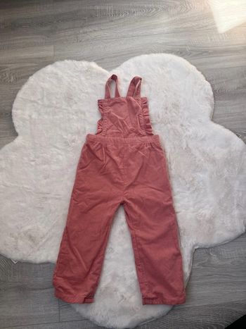 Salopette velours rose Cyrillus bébé fille 36 mois