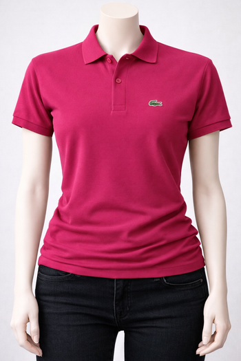 polo fuchsia manches courtes taille M Lacoste Made in France mixte Neuf