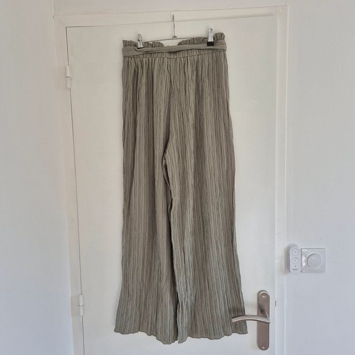 Pantalon ample a jambe large vert d'eau - Shein - Taille L : 40 - 42 - photo numéro 6