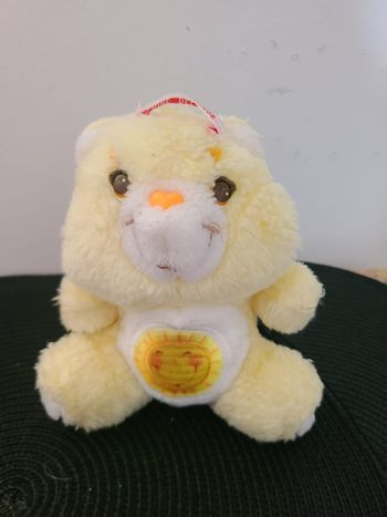 Peluche BISOUNOURS care Bears GROSJOJO SUNSHINE bear Vintage 18 cm 80's 1983