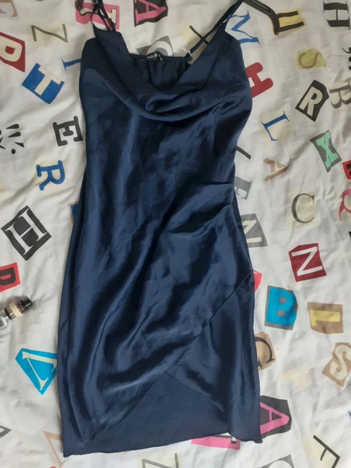 Robe asymétrique bleu marine S - photo numéro 2