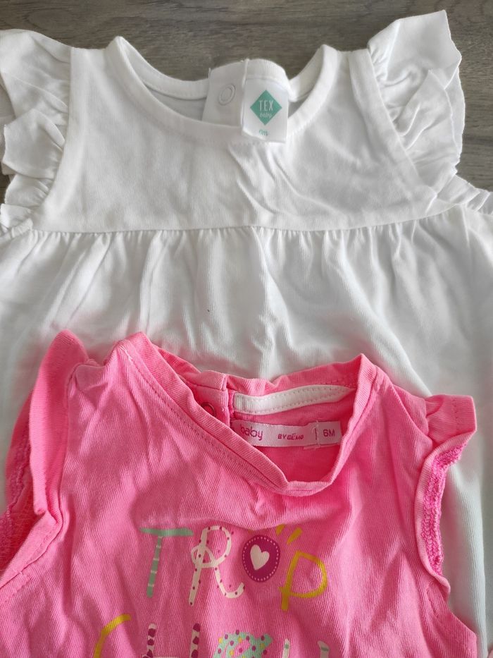 Lot t-shirt été fille, 6 mois - photo numéro 2