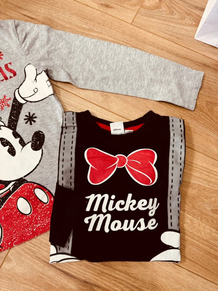 Taille 6 ans lot de 2 teeshirts garçon Disney gris noir * Mickey Noël * 🎄 - photo numéro 3