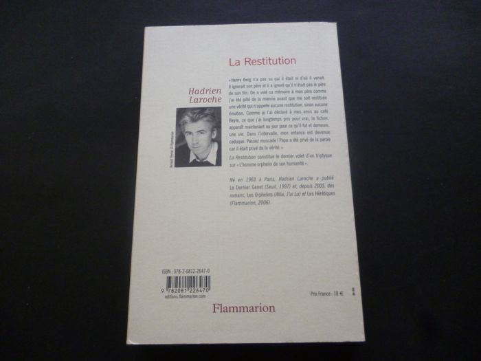 LA RESTITUTION / HADRIEN LAROCHE / FLAMMARION - photo numéro 2