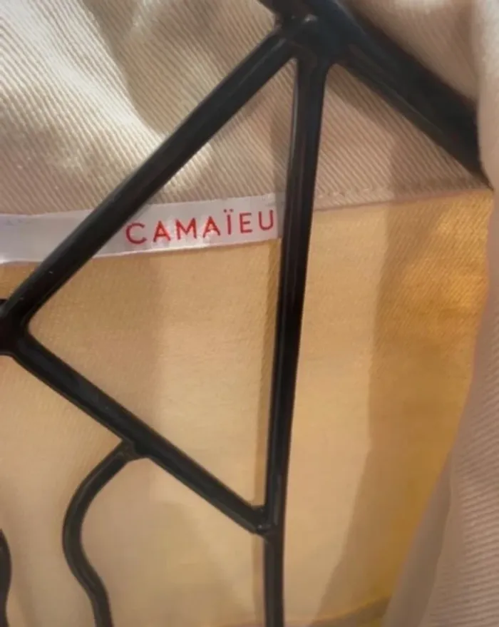 Veste en jean beige Camaïeu – Taille M (38 - photo numéro 3