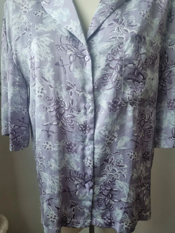 Chemise satiné fluide floral violette Shein - photo numéro 11