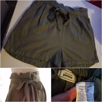 Short kaki taille élastique ceinture a noué avec 2 poches taille L