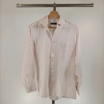 Chemise à rayures Yves Dorsey - blanc et rose clair - Taille XL estimée - A028
