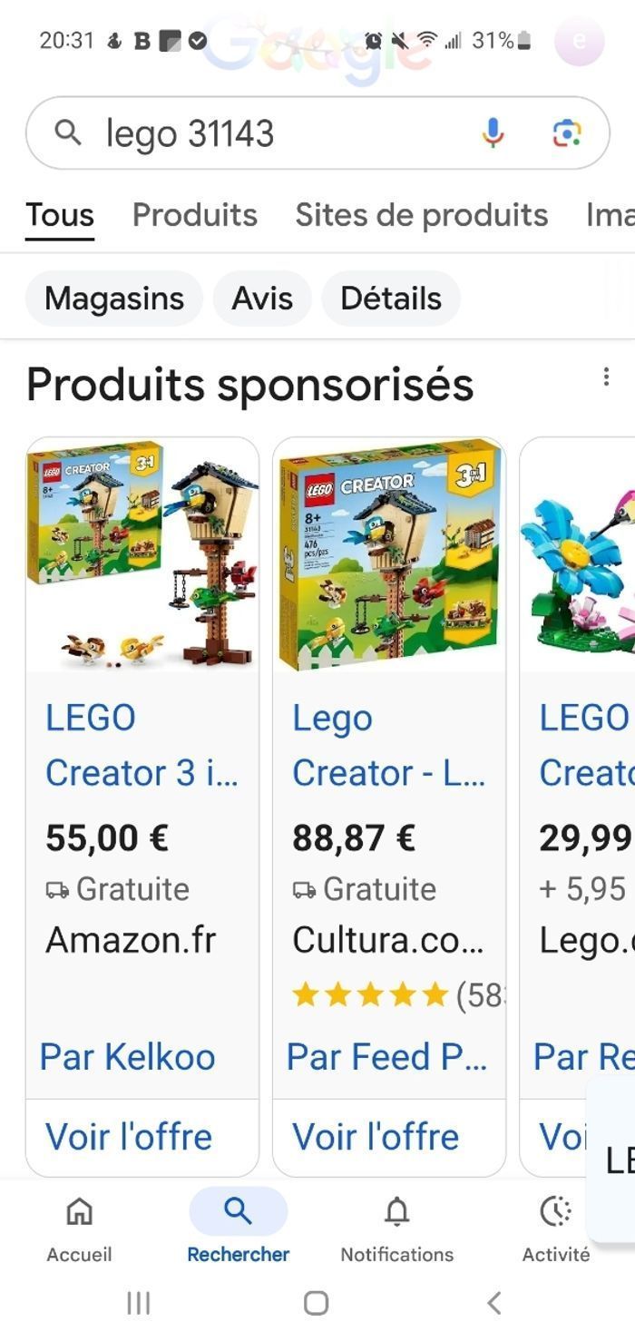 Lego 31143 Creator 3en1 - La Cabane à Oiseaux. - photo numéro 3