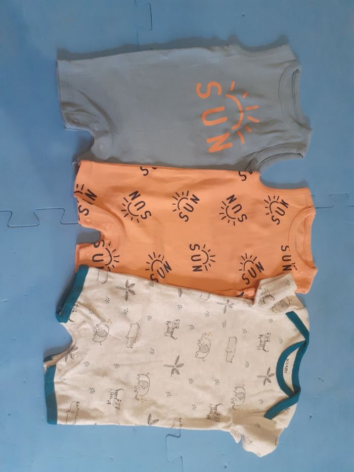 Lot de 3 barboteuses 3mois