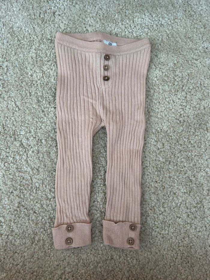 Pantalon type legging / collants sans pieds rose clair fille - 9 mois - la redoute