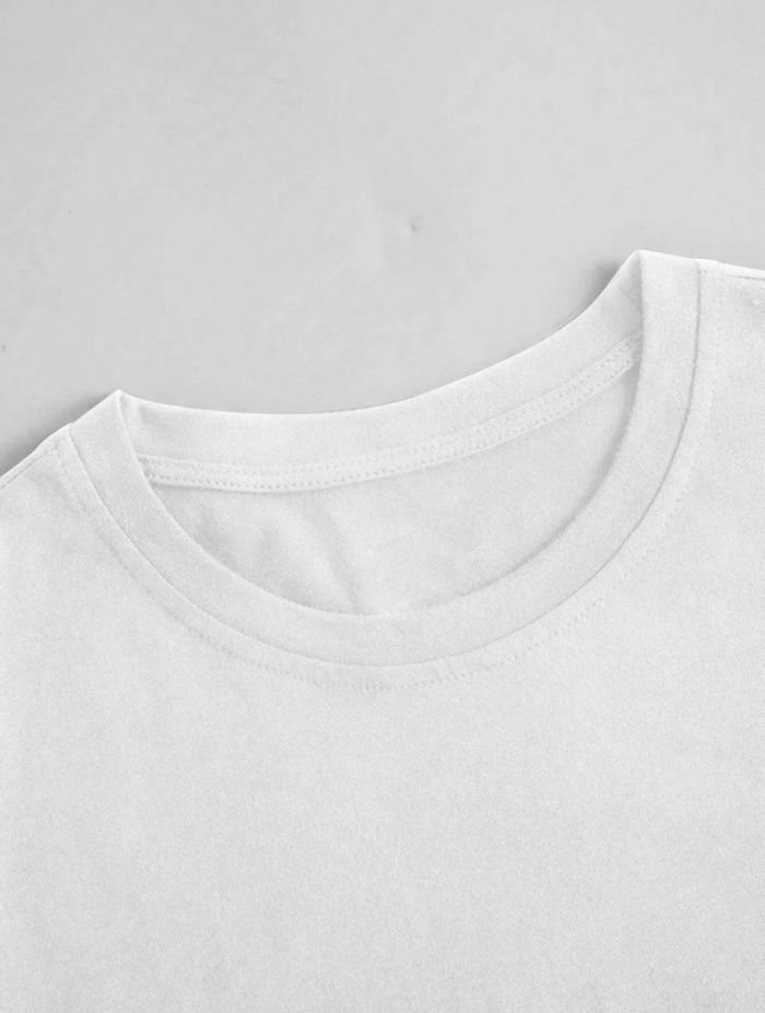 T-shirt blanc imprimé tendance - photo numéro 4