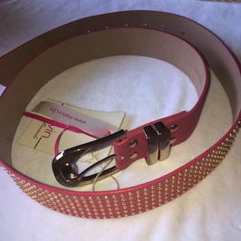 Ceinture rose cloutée 90cm (t2) neuve avec étiquette Melvin