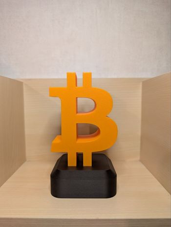 Buste Bitcoin - Figurine crypto bicolore 3D