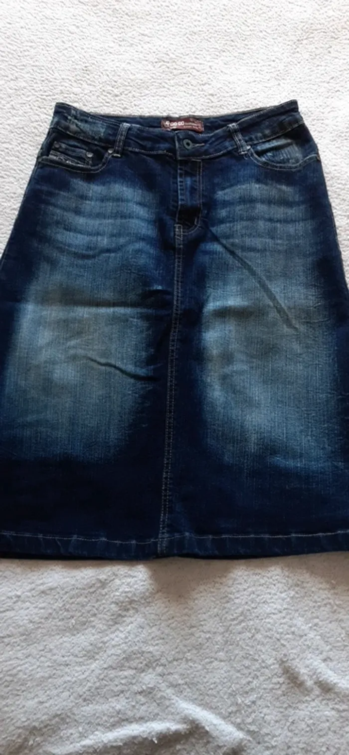 Jupe droite en jean