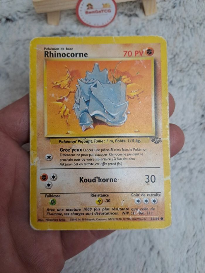 Carte pokemon Rhinocorne 61/64 set de base Jungle ed2 wizards Fr - photo numéro 3
