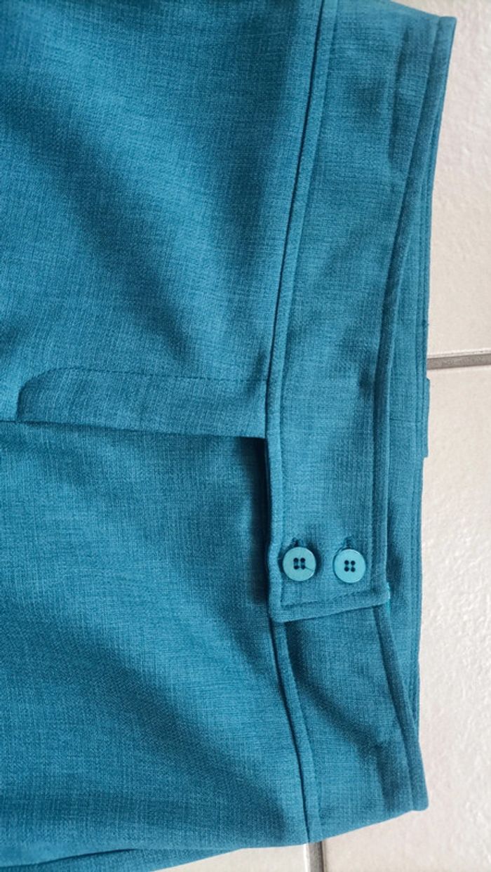 Pantalon tailleur turquoise taille 38 - photo numéro 2