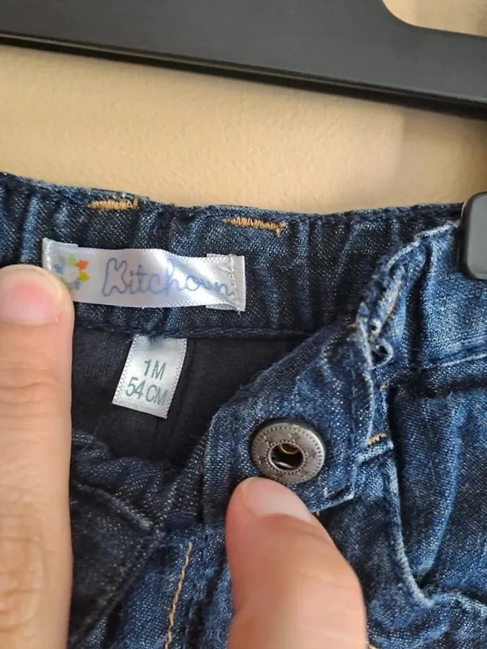 Pantalon jean bébé garçon 1 mois kitchoun comme neuf - photo numéro 3