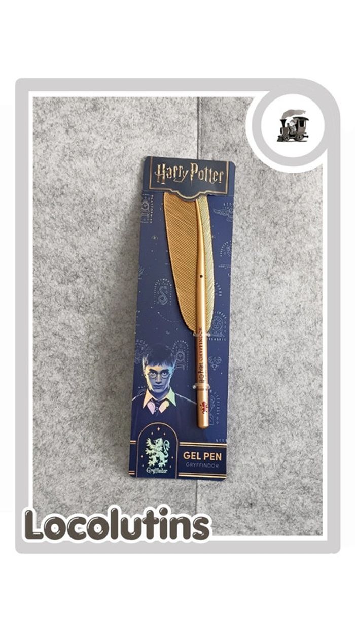 🚂 Stylo gel Harry Potter – Plume dorée Gryffondor