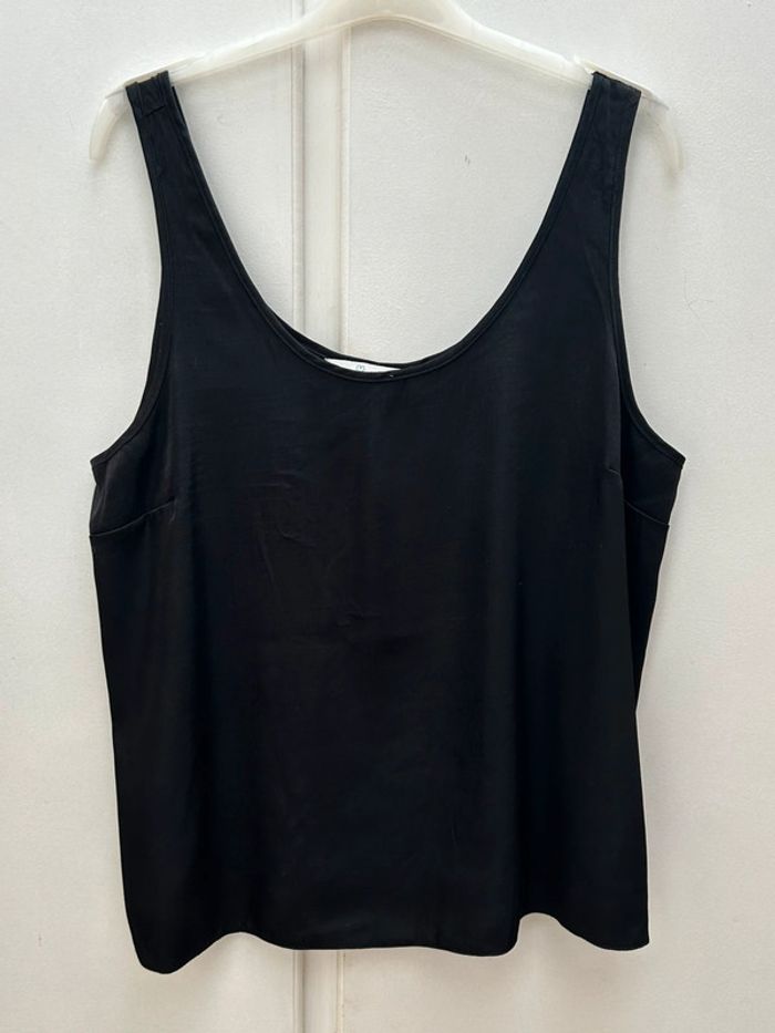 Débardeur en satin haut noir taille 44 femme