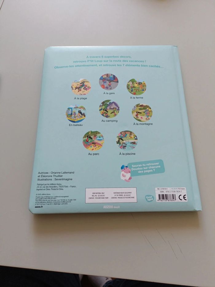 Livre p'tit loup cherche et trouve vive les vacances Auzou éveil - photo numéro 3