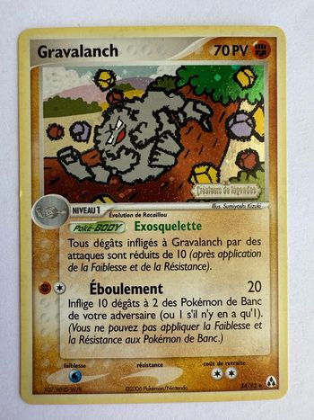 Carte Pokémon Gravalanch 34/92 Holo Créateurs légendes Bloc Ex