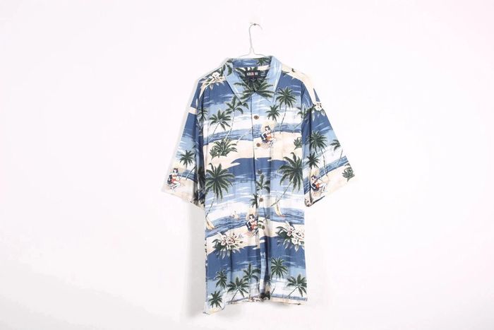 Adorable chemisette vintage 90's en coton motif fleurs des îles (#240177) - photo numéro 2