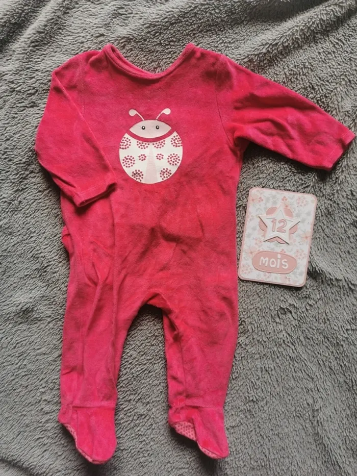 Pyjama polaire rose Obaïbi 12 mois