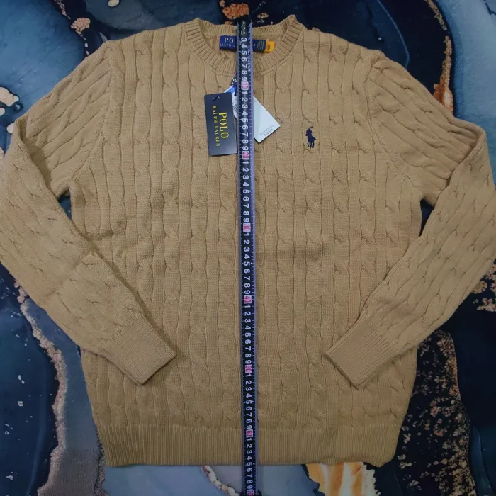 Col rond torsadé Ralph Lauren - Taille M - Couleur Marron - NEUF - photo numéro 4