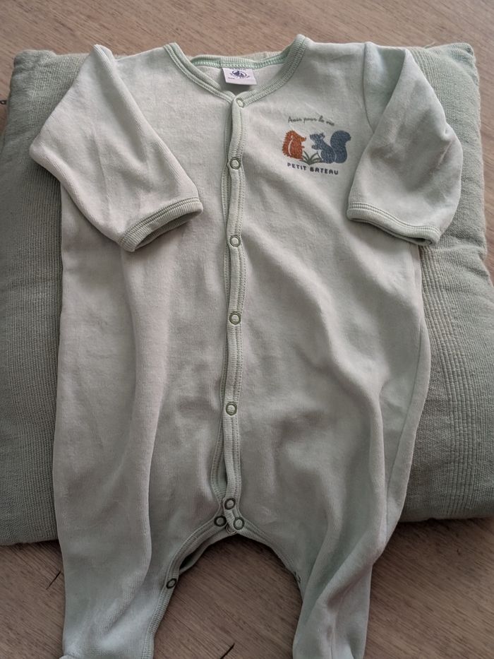 grenouillère petit bateau vert 3 mois - photo numéro 2