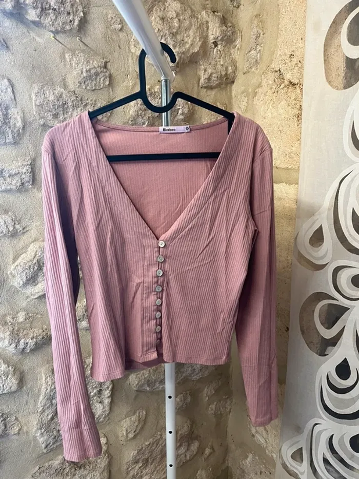 Haut manche longue rose