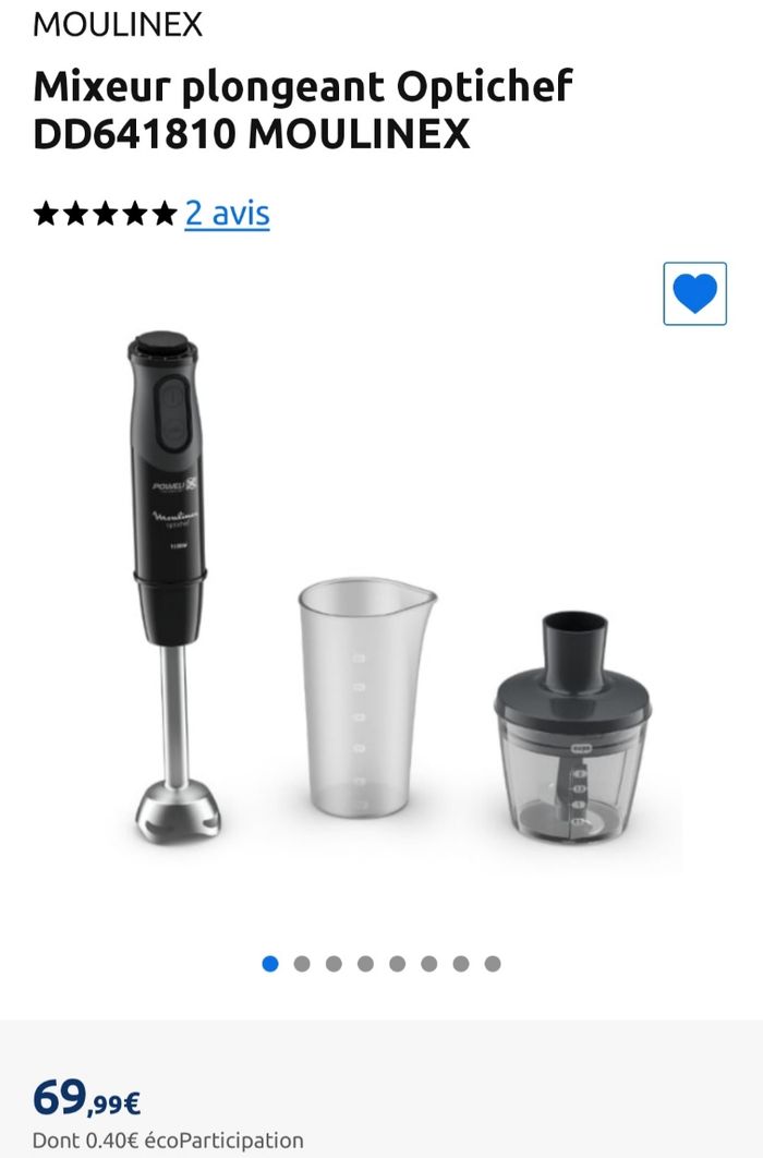 Mixeur plongeant moulinex neuf 3en1 1000w avec turbo et option anti-eclaboussures

1000w 10vitesses avec turbo et option anti-eclaboussures - photo numéro 7