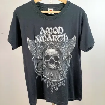 T-shirt Amon Amarth heavy metal noir oversize Fruit of the Loom L A1504