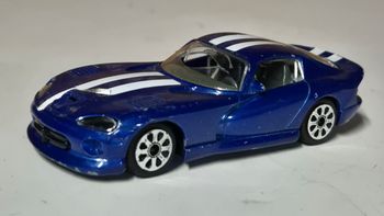 Voiture miniature Bburago Dodge Viper GTS 1/43 Made in Italy bleu bandes blanches
