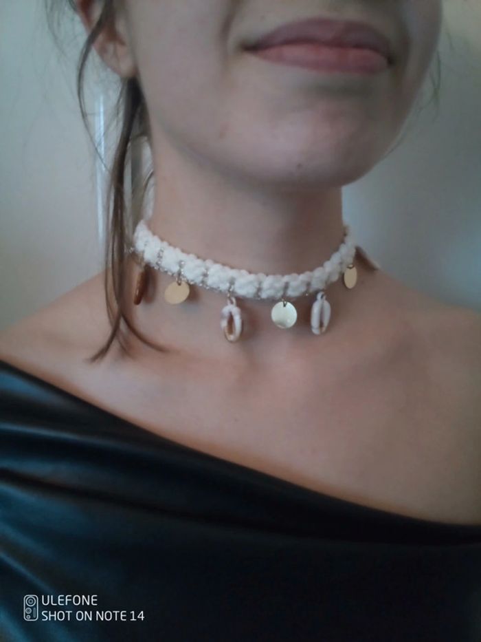Collier tour du cou bohème coquillages - photo numéro 2