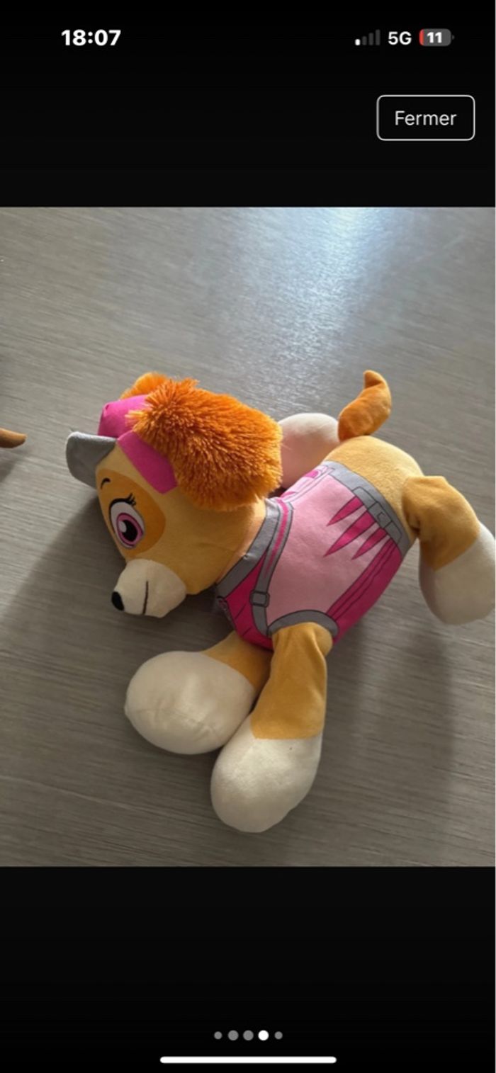 Lot peluche pat patrouille Stella et chaise - photo numéro 2