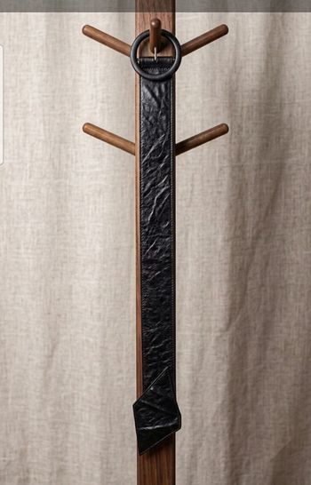 🖤 Ceinture sans trous large noire à boucle ronde - Style Vintage / Rétro