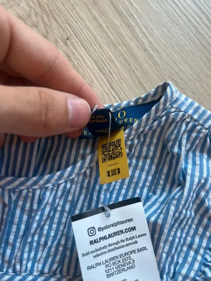 Robe Ralph Lauren Bleu Blanc 6ans - photo numéro 3