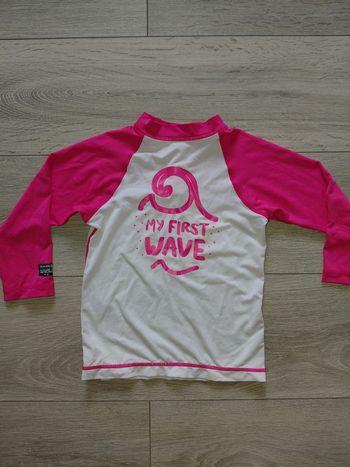Maillot anti uv fille rose et blanc