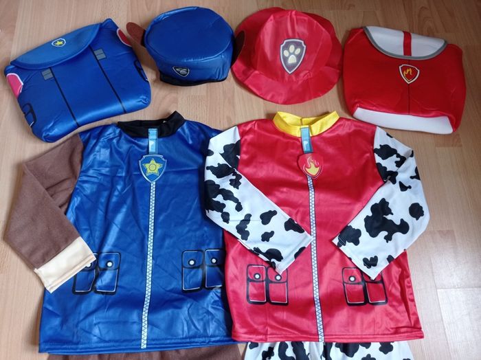 Lot 2 déguisements pat patrouille rouge et bleu 6ans - photo numéro 2