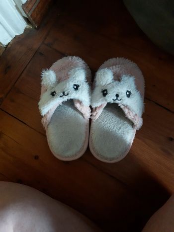Chaussons mignons lapins rose blancs 29