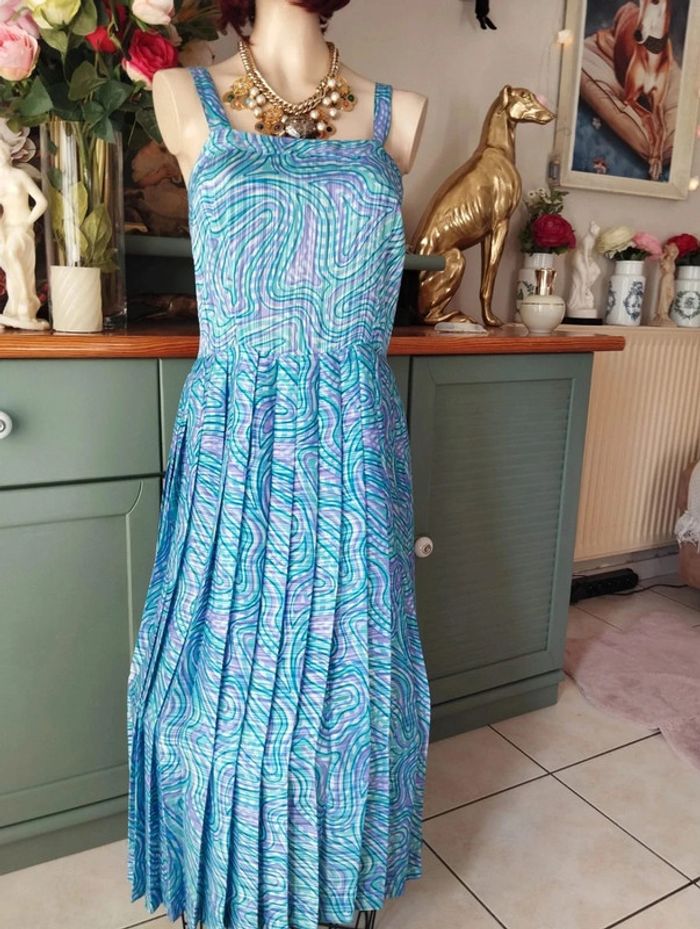 💐 Ensemble Vintage Robe & Boléro Plissés T40/42💐 - photo numéro 3