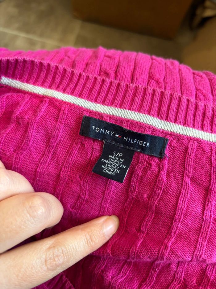 Pull en maille rose / violine Tommy Hilfiger - photo numéro 7