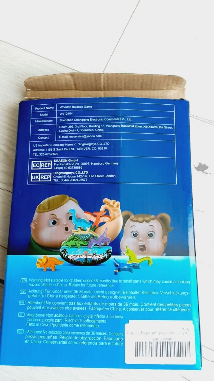 Jeu jouet enfant en bois Dinosaur standing game balance - photo numéro 3