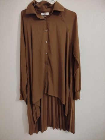 Chemise longue couleur Camel taille unique