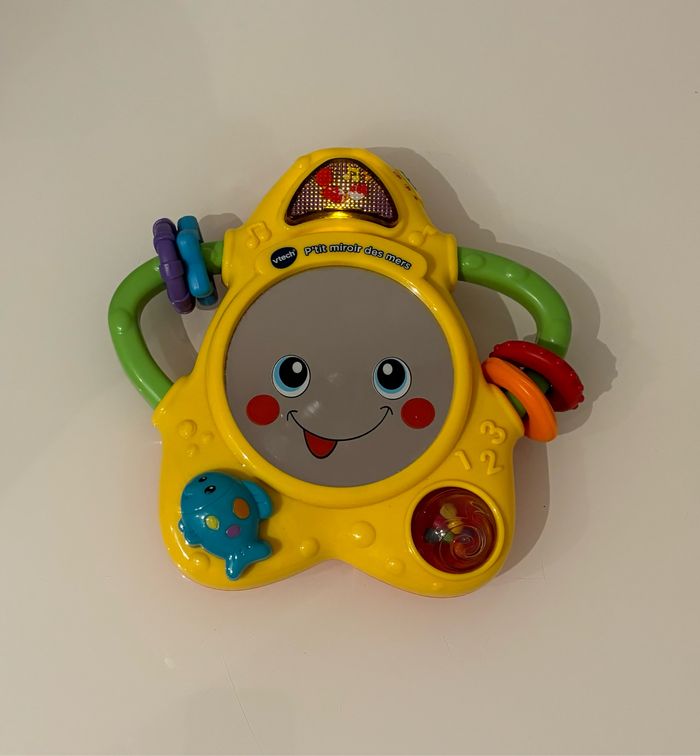 Vtech 1er âge hochet p’tit miroir des mers parlant lumineux musical sonore animaux de la mer couleurs chansons mélodies éveil bébé motricité fine 6-36 mois toupie encastrement textures lot SOP77 - photo numéro 2