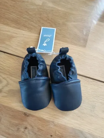 Chaussons semelle souple Jacadi 17 marine en cuir