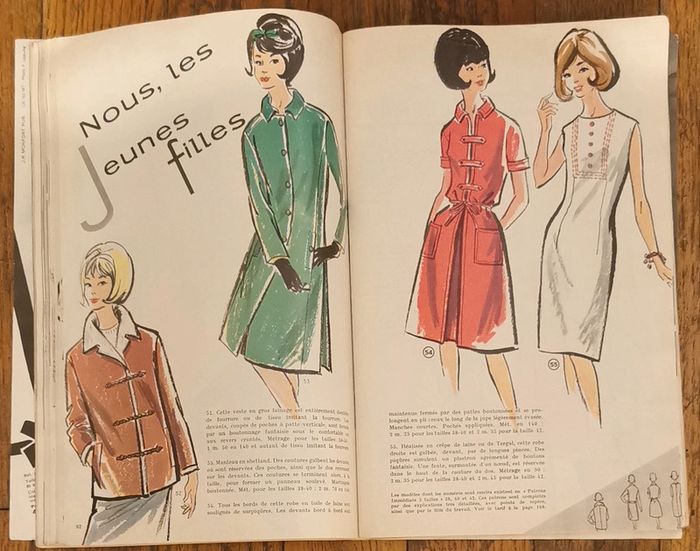 Rare complet magazine mode et travaux 1964 patrons et suppléments vintage - photo numéro 12